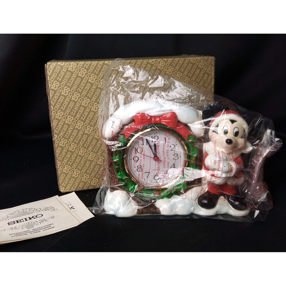 Vintage Seiko Disney Santa Mickey Mouse Christmas Clock